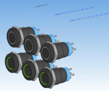 3D модель Кнопка антивандальная ВКЛ и ВЫКЛ DIANQI 19 и SC-984B d19 12V (JH19-C1 ON-ON LED12V)