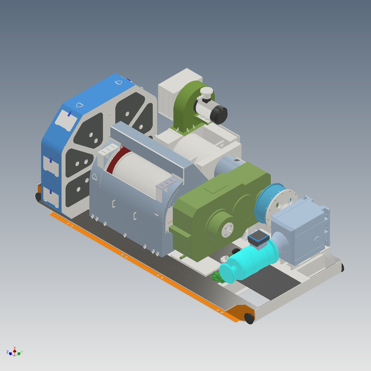 3D модель Лебедка буровая JC40. Габаритная модель