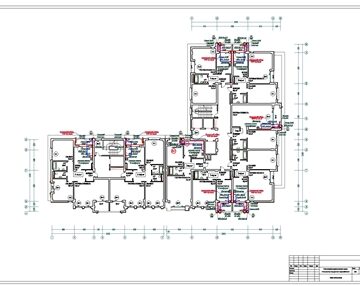 Чертеж Автоматика внутренняя газоснабжения для 9-ти этажное здание жилого дома