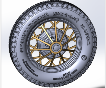 3D модель Сборка колеса ЗИК-1