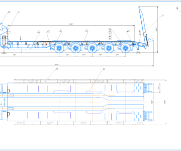 Чертеж Прицеп 5 осный
