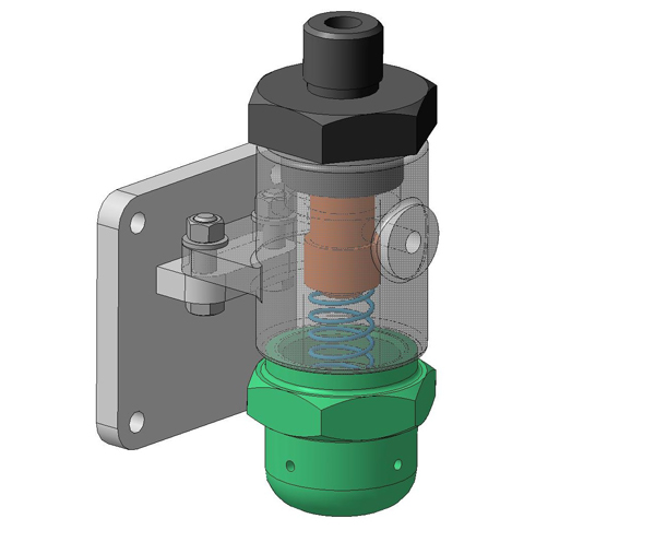 3D модель Клапан предохранительный пружинный КОМПАС-3D