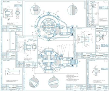 Чертеж Чертеж главной передачи Газ-24 (Волга)