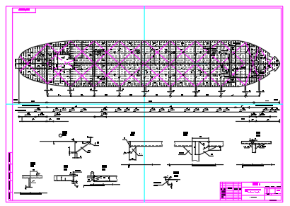Чертеж Растяжка главной палубы танкера