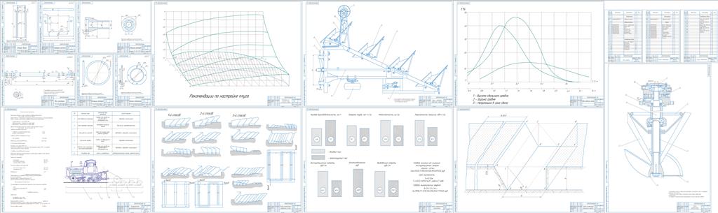 Чертеж Проект плуга для гладкой вспашки с конструкторской разработкой рабочих органов