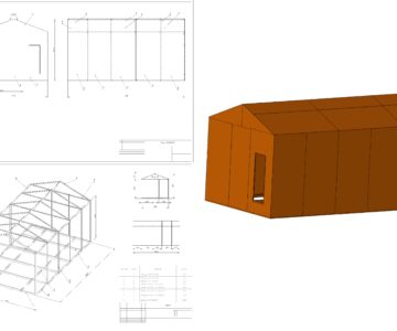 3D модель Металлический гараж 3500х6000 с деталировкой обшивки (3d модель )