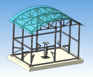 3D модель Металлоконструкция Беседки-курилки (без обшивки)