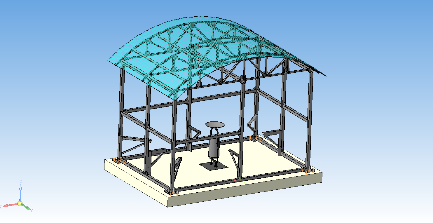 3D модель Металлоконструкция Беседки-курилки (без обшивки)