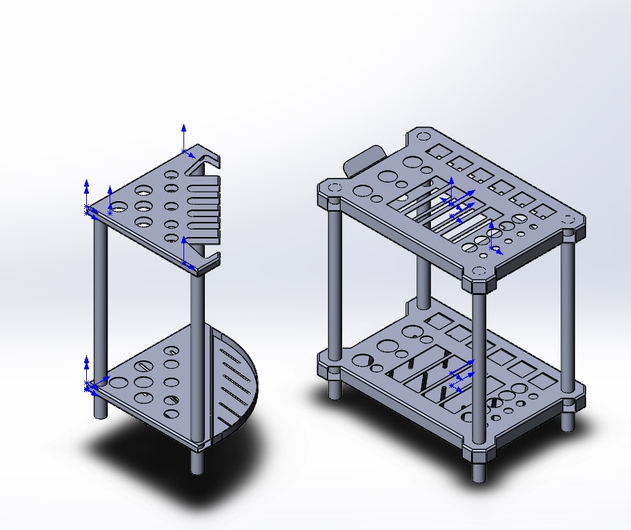 3D модель Прямоугольная и угловая подставка для садового инструмента