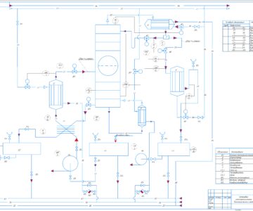 Чертеж Проектирование ректификационной установки для разделения бинарной смеси ацетон-бензол