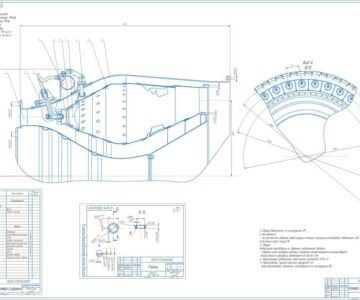 Чертеж Турбореактивный двигатель ВД-7Б (курсовой проект)