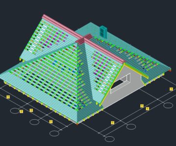 3D модель Стропильная система коттеджа в ЗД