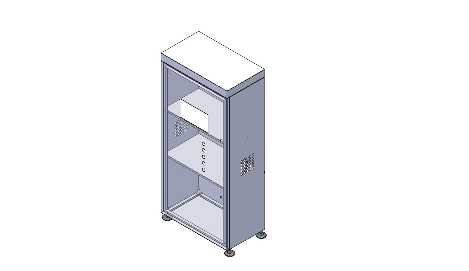 3D модель Шкаф металлический 1,55х0,7х0,4 м.