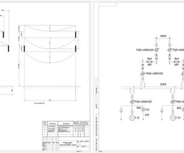 Чертеж Контрольно-курсовая работа "Проектирование электроэнергетической системы"