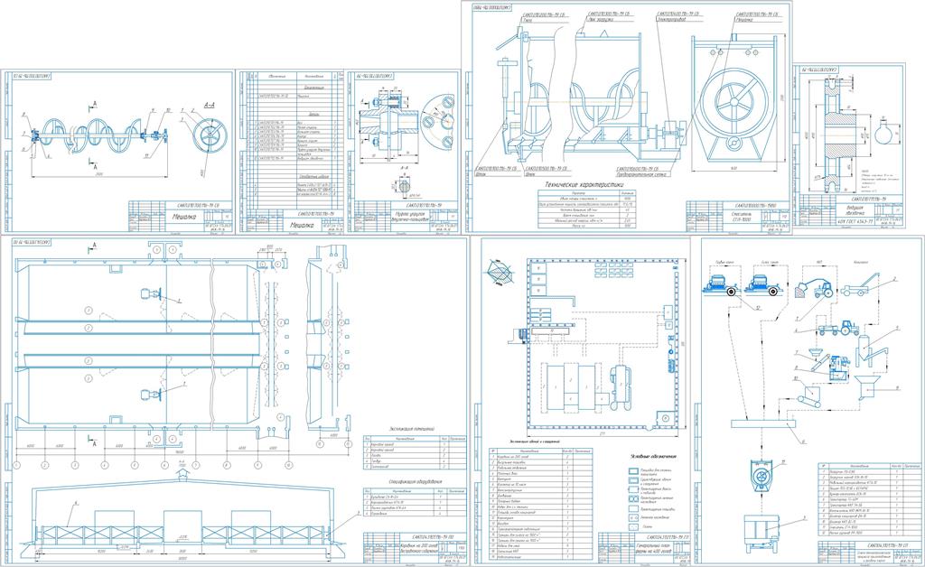 Чертеж Механизация процесса приготовления и раздачи кормов на ферме 400 голов беспривязного содержания с разработкой смесителя СГЛ-1000