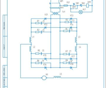 Чертеж Разработка полупроводникового преобразователя для питания двигателя постоянного тока