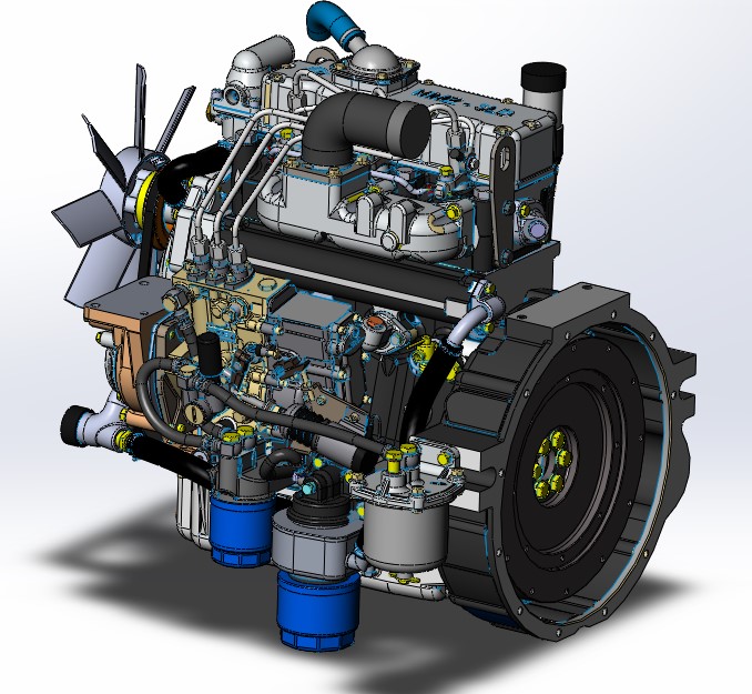 3D модель Дизельный двигатель MMZ-3LDG