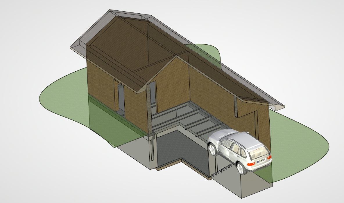 3D модель Проект гаража с погребом