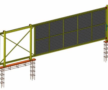 3D модель Ворота откатные (ширина откатной части ворот - 5 метров)