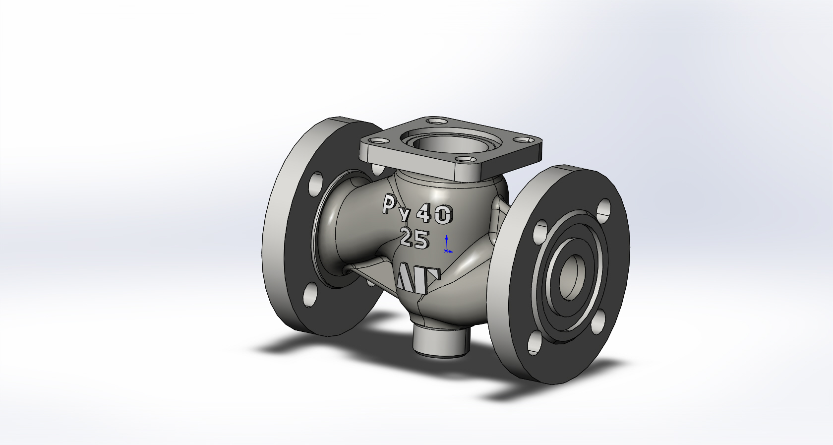 3D модель 3D Модель корпуса задвижки DN25 PN40