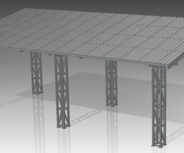 3D модель Навес на колоннах (ДхШхВ) 14000х6400х5600 мм