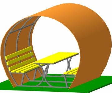 3D модель Беседка полукруглая