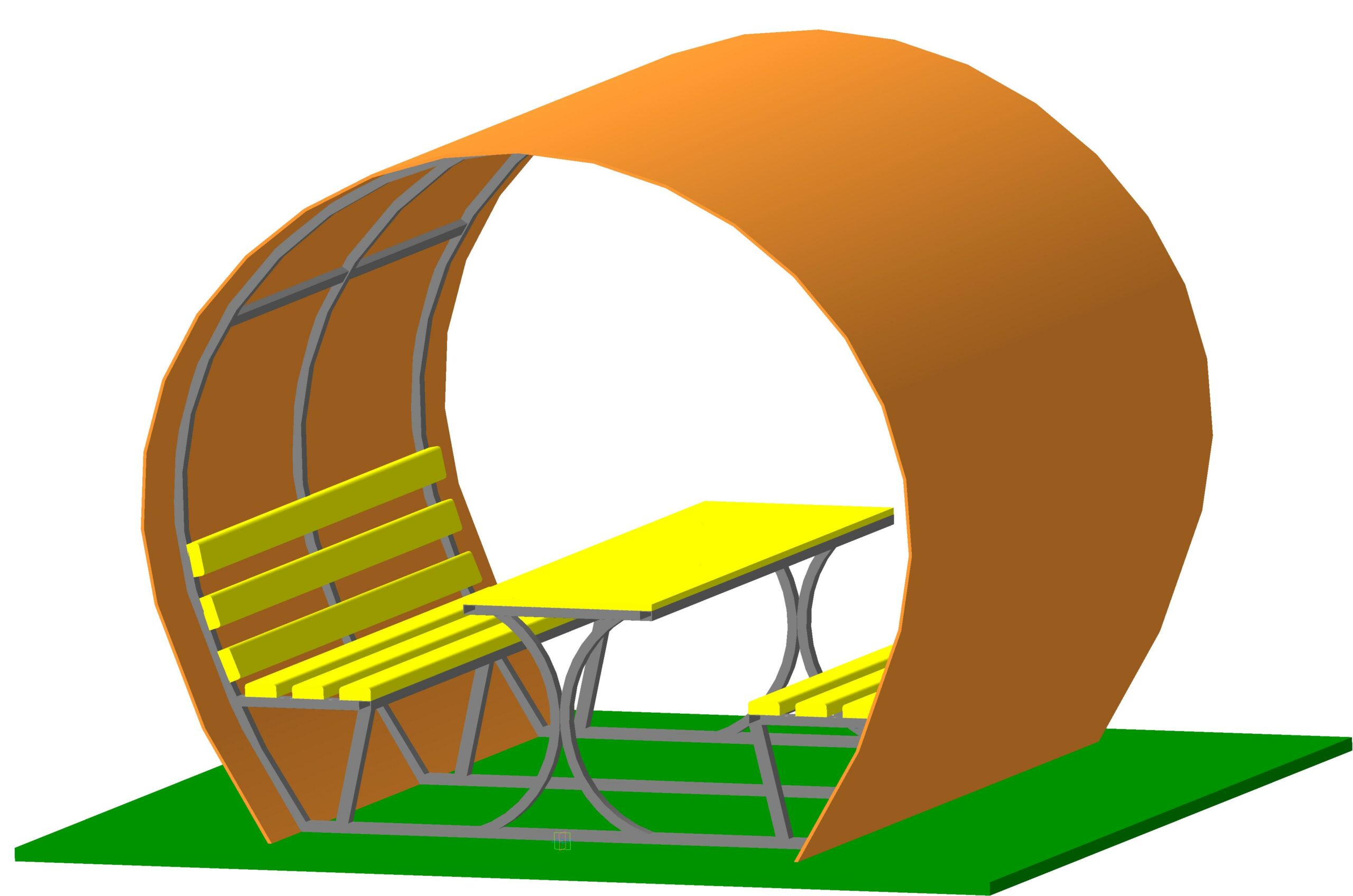 3D модель Беседка полукруглая