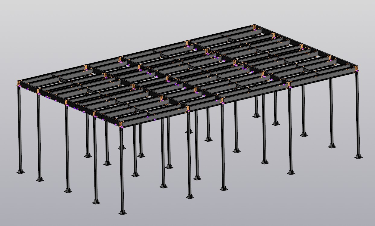 3D модель МНК - Металлическая несущая конструкция
