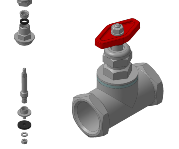 3D модель Сборка вентиля ДУ 25 с резьбой G1