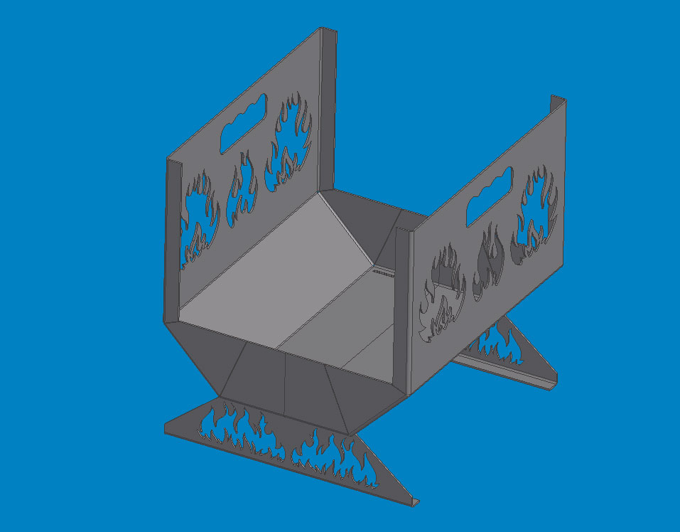 3D модель Дровница "Пламя"