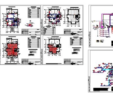 Чертеж Отопление коттеджа с теплыми полами и бассейном