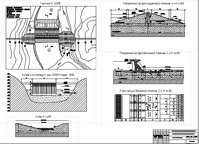 Чертеж ГТС. Плотины