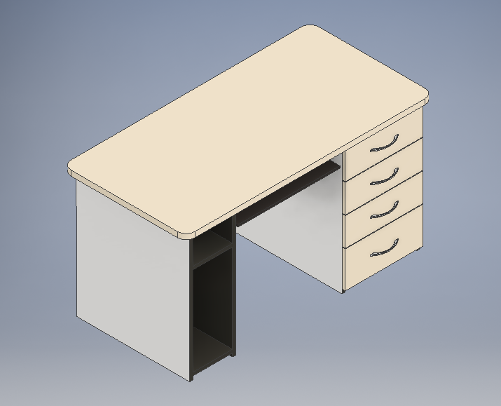 3D модель Стол компьютерный простой