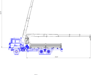 Чертеж Урал 4320-80 с площадкой ИМ 150