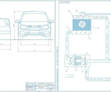 Чертеж Конструкция и основные неисправности системы охлаждения и тяговый расчет автомобиля Лада Granta, седан 87л.с