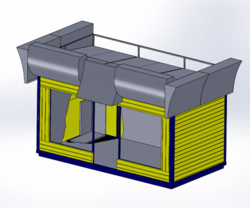 3D модель Киоск из сэндвич-панелей. Размеры 3.0х5.0х2.8м