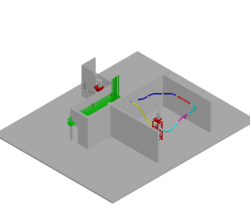 3D модель Участок системы пневмотранспорта мелкодисперсных материалов