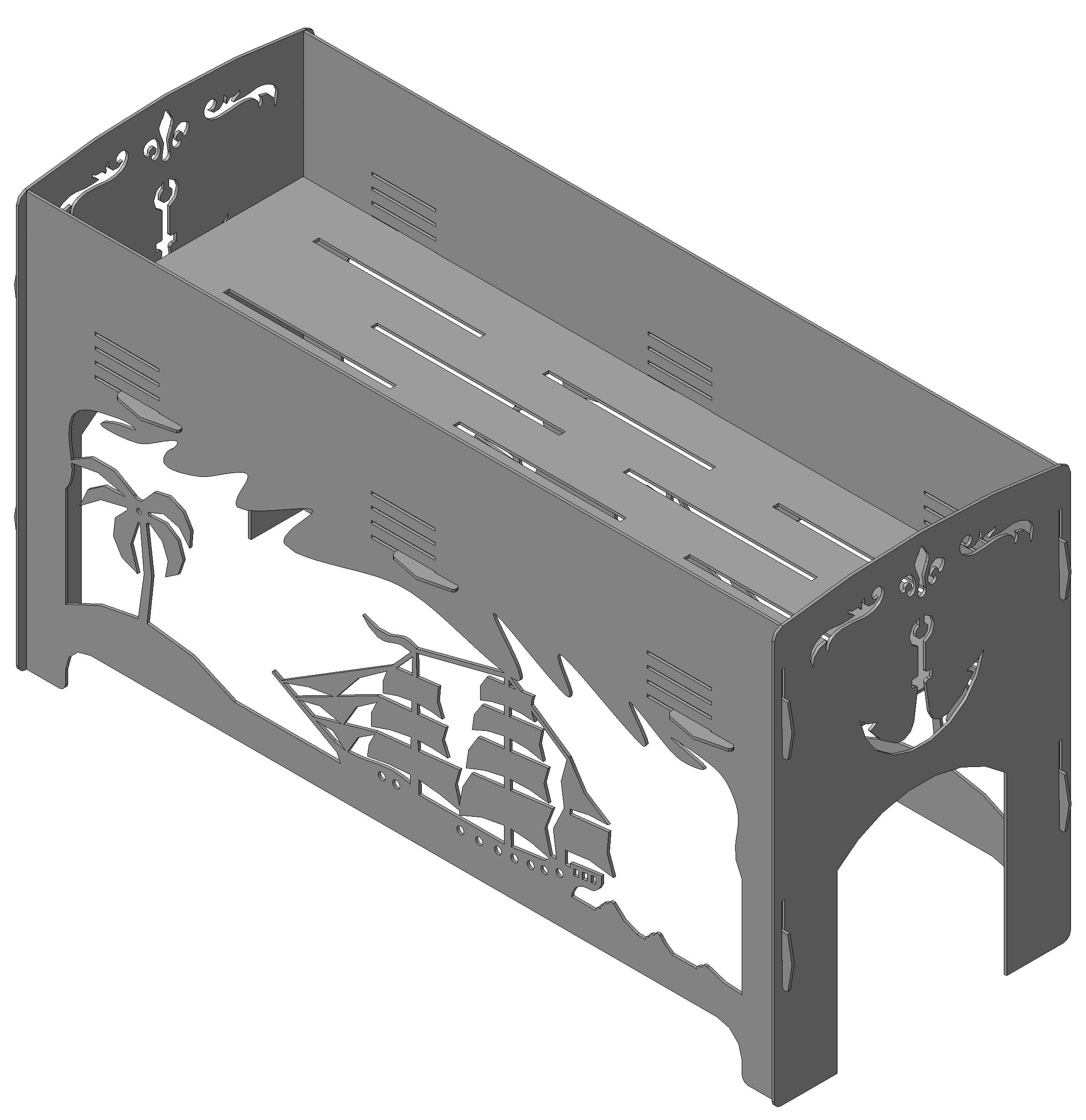 3D модель Шашлычница "Парусник" 604х234х340