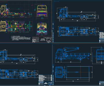 Чертеж Габаритный чертёж шасси КамАЗ