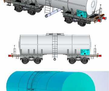 3D модель Вагон-цистерна четырехосная 3D Модель