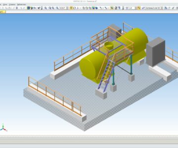 3D модель Площадка для обслуживания резервуара дизельного топлива