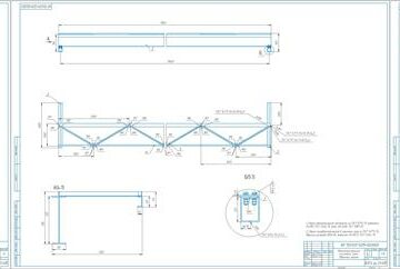 Чертеж Проект мелаллоконструкции мостового электрического крана