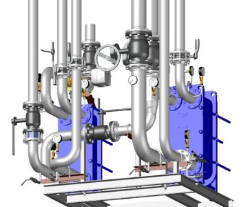 3D модель Блок теплообмена ГВС (двухступенчатая смешанная схема подключения)