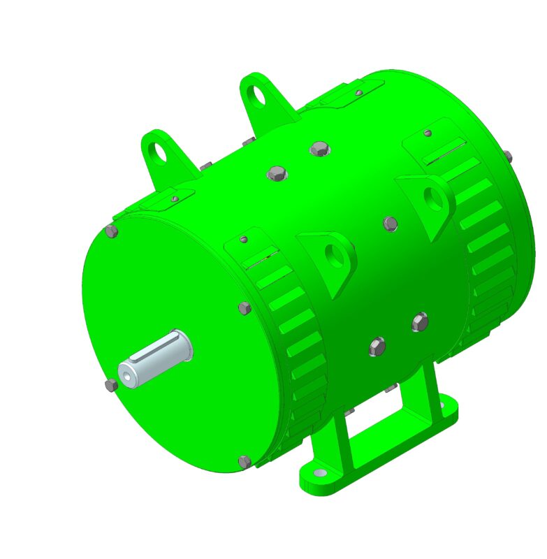 3D модель 3-D модель электролвигателя постоянного тока мощностью 5,5 кВт