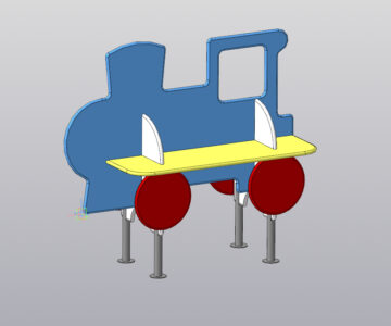 3D модель Скамейка "Паровозик"