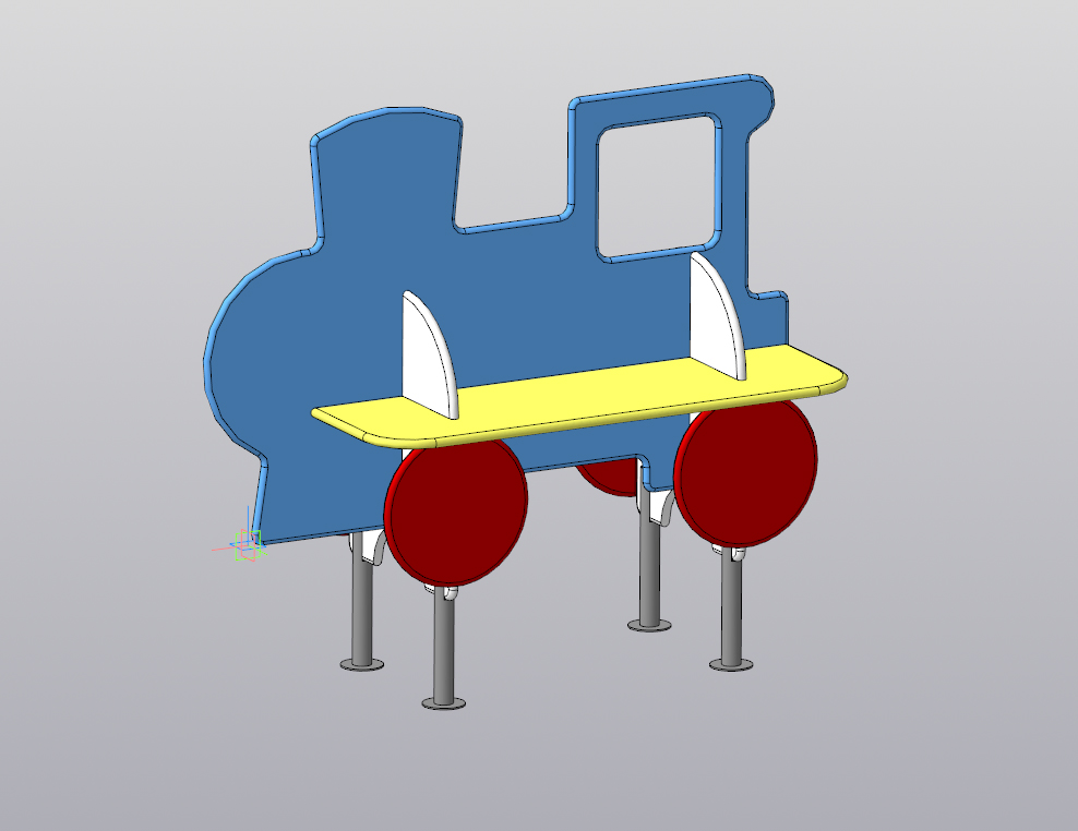 3D модель Скамейка "Паровозик"