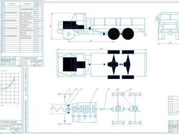 Чертеж Автомобиль самосвал (6х4) с разработкой тормозного управления