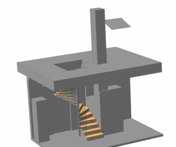 3D модель Лестница винтовая - высота 3,4 м, шаг 181 мм