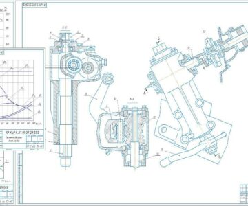 Чертеж Рулевой механизм автомобиля ГАЗ 24-02