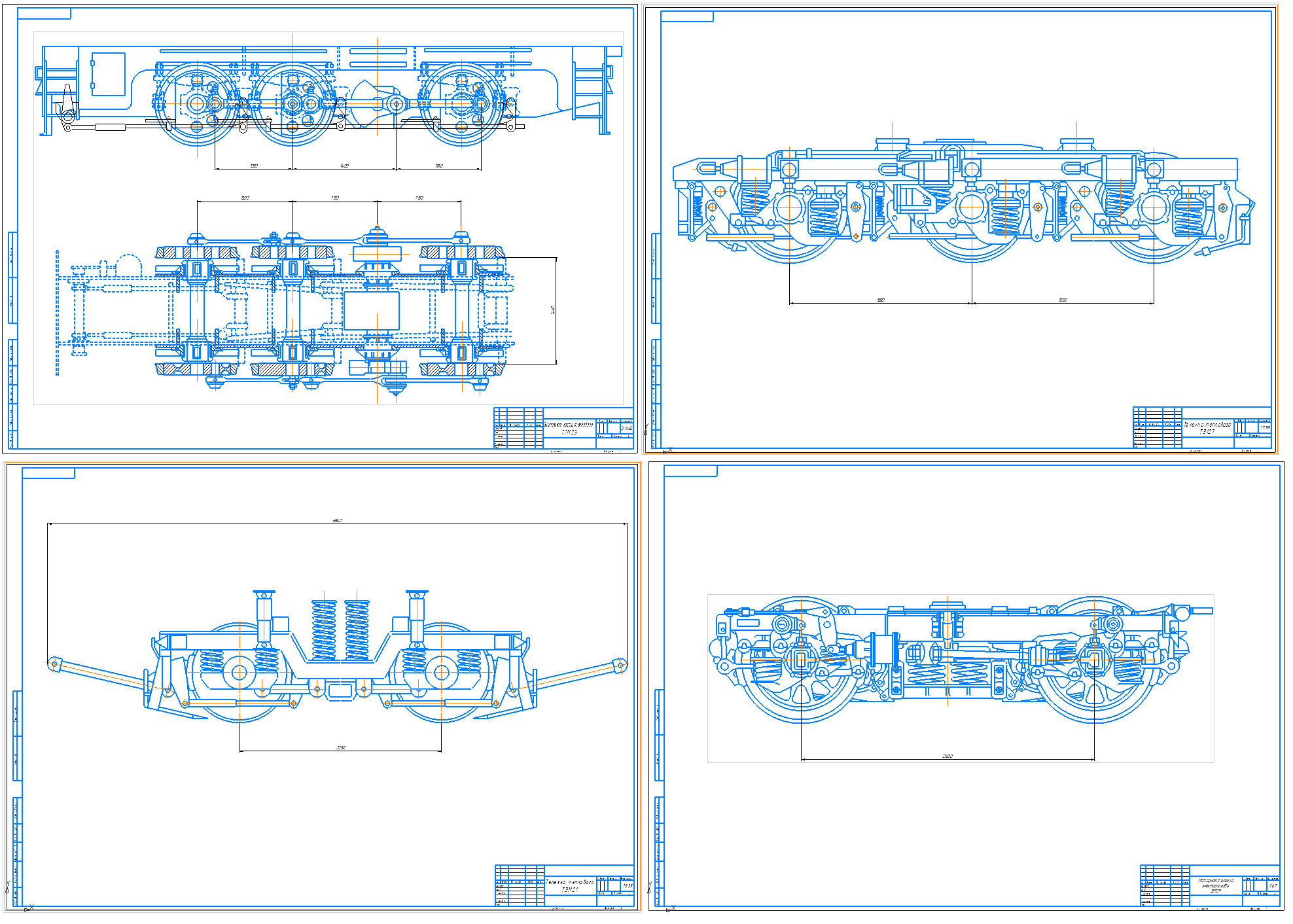 Чертеж Подборка чертежей тележек локомотивов